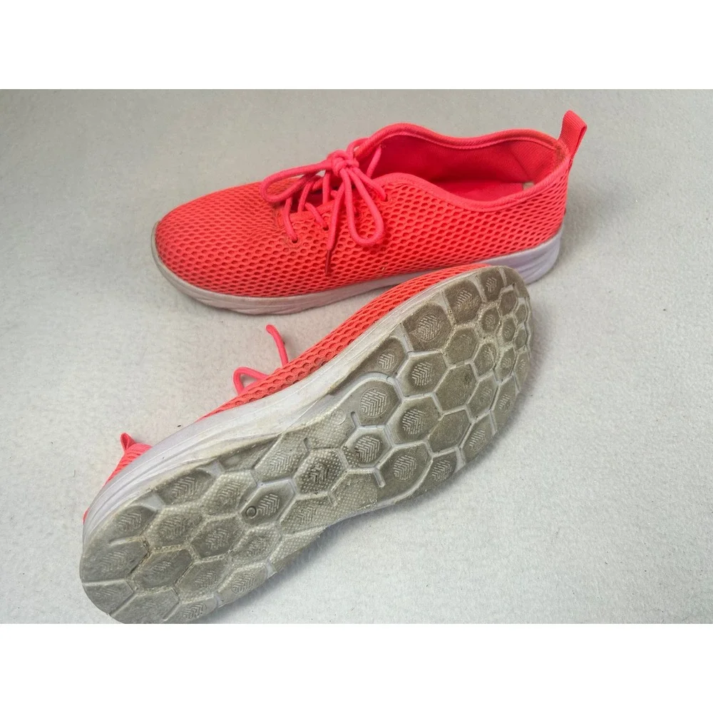 Sole Mates Sneakers Women Size 9 Neon Pink Mesh Athletic Trainers Walking Shoes